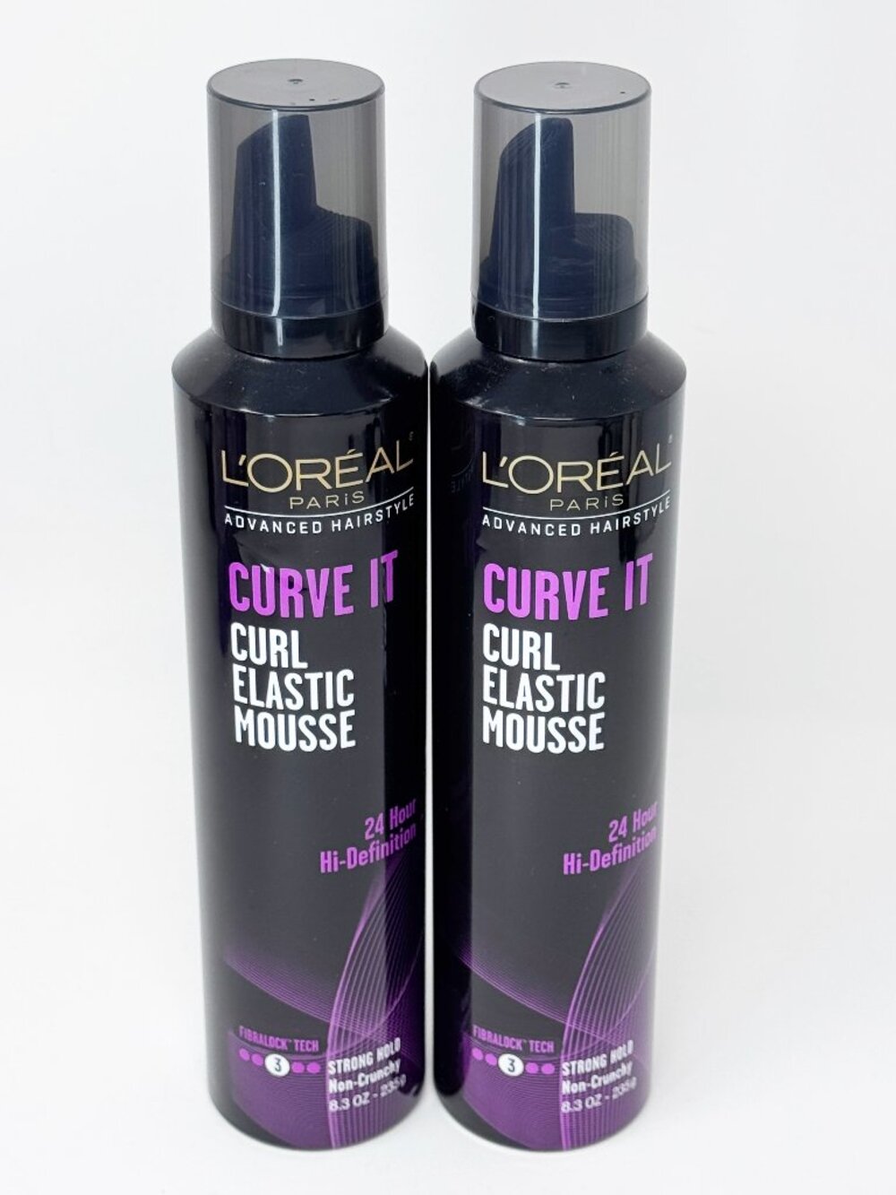 2 L'Oreal Curve It Elastic Curl Mousse #3 Strong Hold  8.3 oz  NEW Discontinued.